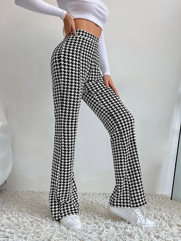 Calça Feminina Pata de Galo Elegante.