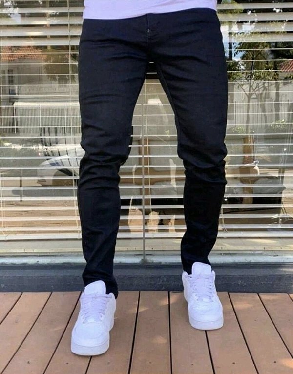 Calça Jeans Masculino Bolso Zíper Simples
