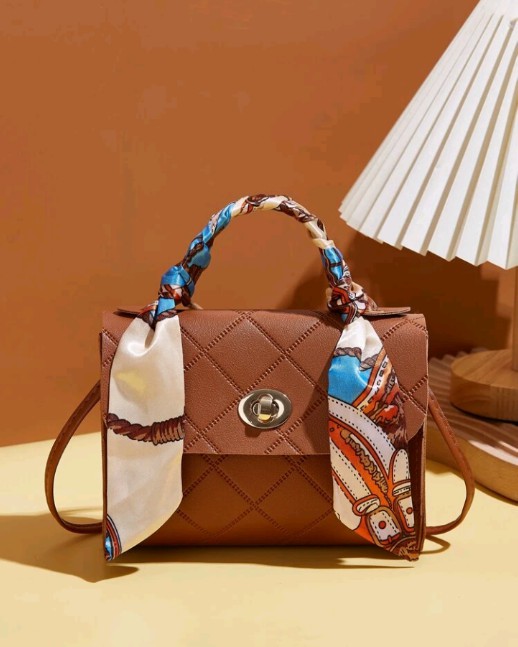 Bolsa Quadrada Mini Cachecol twilly Decoração Aba