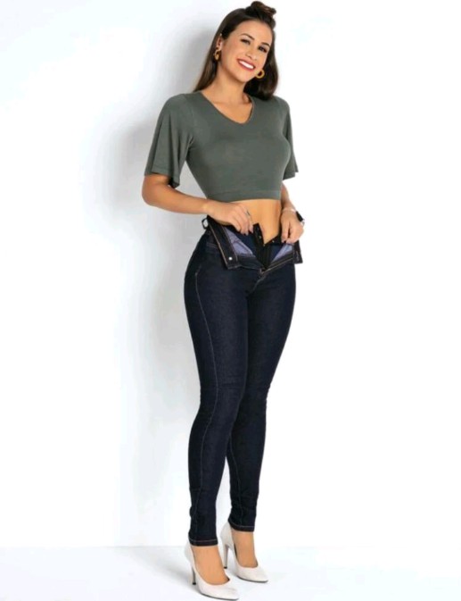 Calça Jeans Feminina com Cinta Modeladora Super Lipo