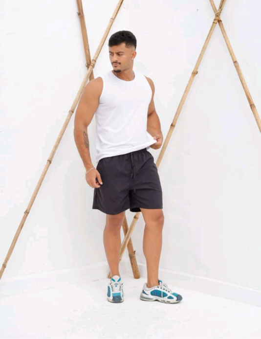 Short bermuda de elastano esportivo casual com elastico