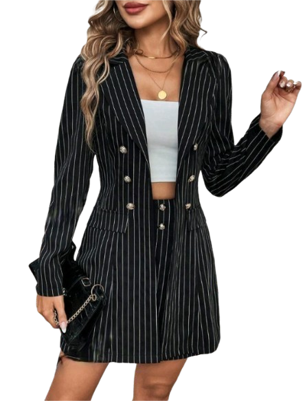 Blazer & Saia Listrado Trespassada