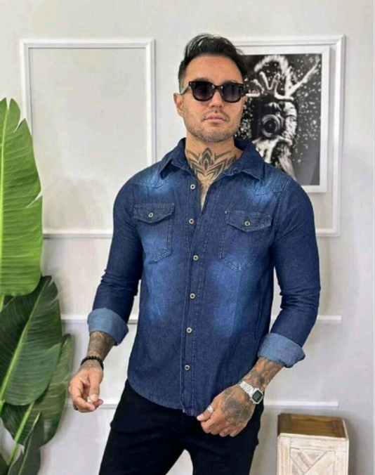 Camisa Jeans Masculina Camisa Social