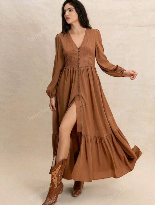 Vestido Elegante de Renda com Manga