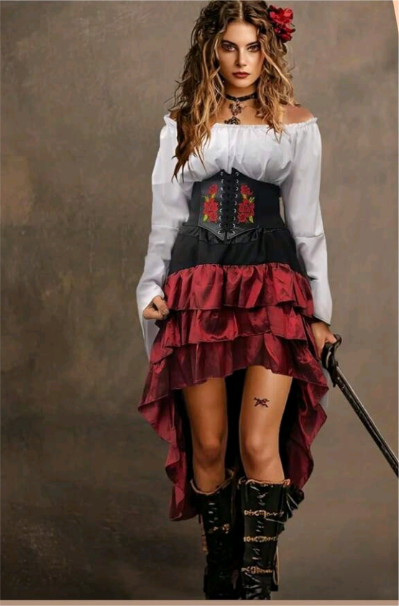 Fantasia de Cosplay de Rainha Pirata Navegadora Medieval
