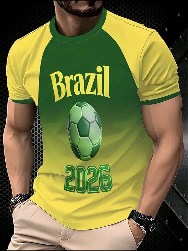 Camiseta de Futebol do Brasil com Mangas Curtas
