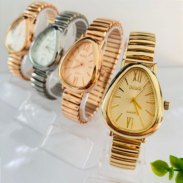 Relógio Feminino Cabeça de Cobra Varias Cores - Metal