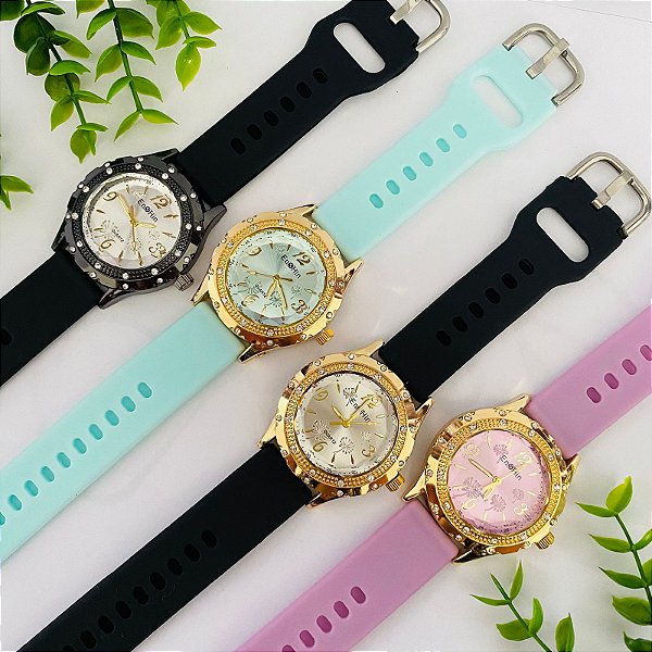 Relógio - Kit Rlógio+Pulseiras+2 Pares de Brincos na Caixinha - FC0035