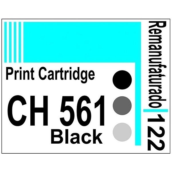Etiqueta para Cartucho HP122 Black (CH561) - 10 Unidades