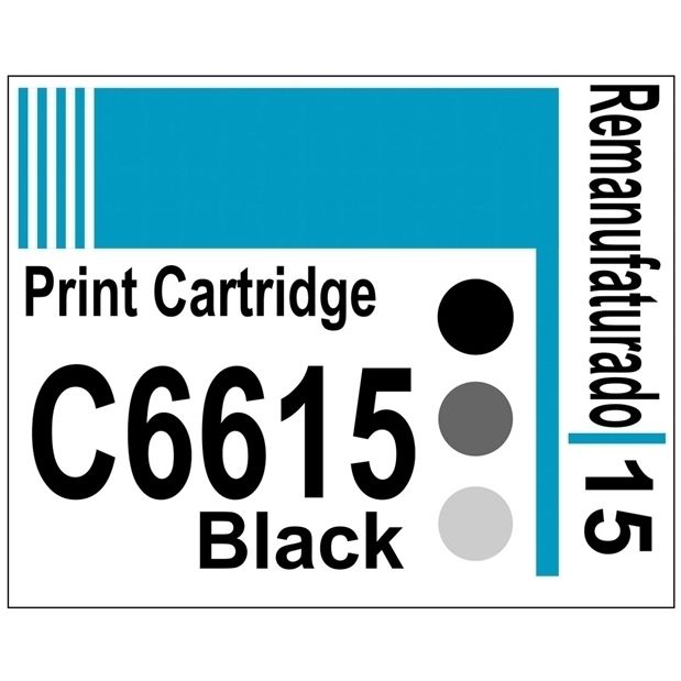 Etiqueta para Cartucho HP15 Black (C6615) - 10 unidades