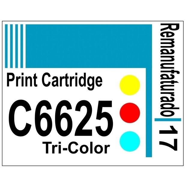 Etiqueta para Cartucho HP17 Color (C6625) - 10 unidades