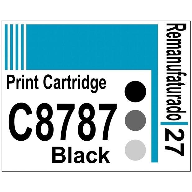 Etiqueta para Cartucho HP27 Black (C8727) - 10 unidades