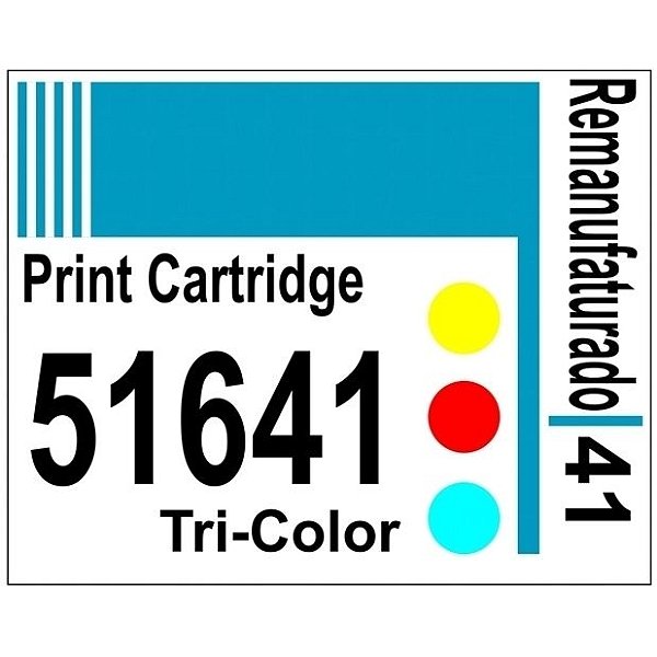 Etiqueta para Cartucho HP41 Color (51641) - 10 unidades