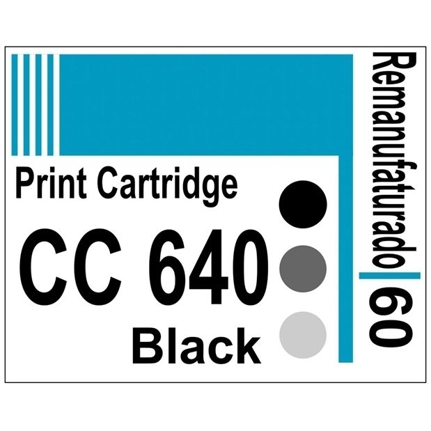 Etiqueta para Cartucho HP60 Black (CC640) - 10 unidades