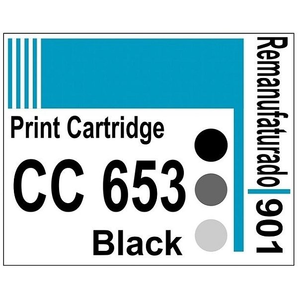 Etiqueta para Cartucho HP901 Black (CC653) - 10 unidades