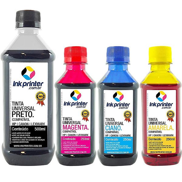 Tinta InkPrinter Universal para Recarga de Cartucho HP, Lexmark, Canon, Brother (1.250ml)