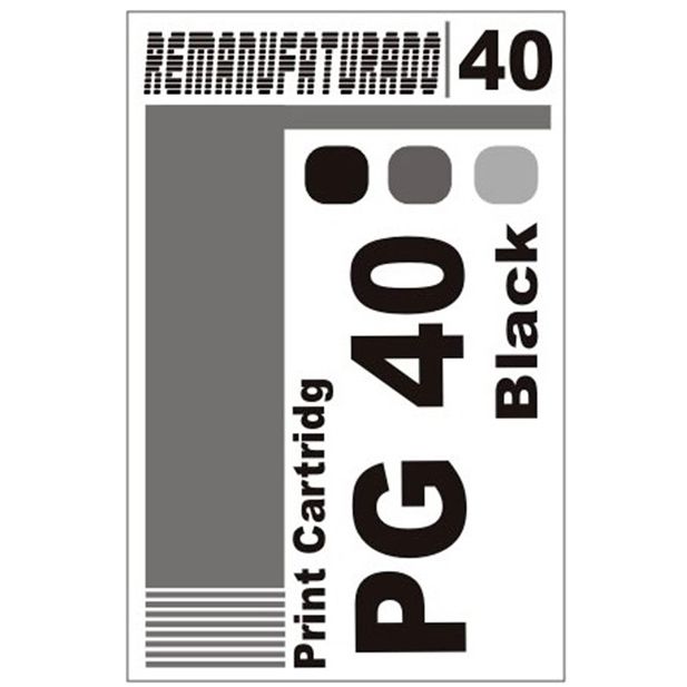 Etiqueta para Cartucho Canon 40 Black (PG 40) - 10 Unidades