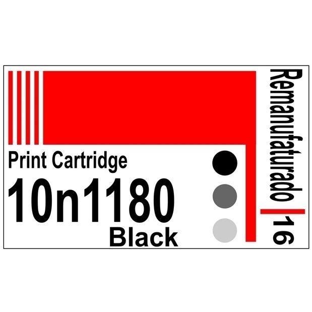 Etiqueta para Cartucho Lexmark 16 Black (10n1180) - 10 Unidades