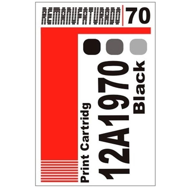Etiqueta para Cartucho Lexmark 70 Black (12a1970) - 10 Unidades