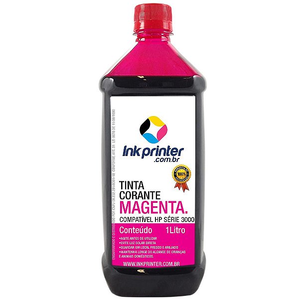 Tinta InkPrinter Magenta para Recarga de Cartucho de Impressora HP (1 litro)