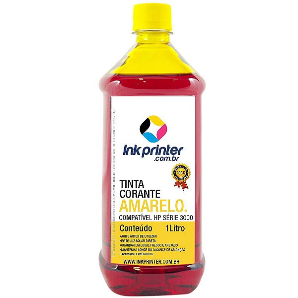 Tinta InkPrinter Amarela para Recarga de Cartucho de Impressora HP (1 litro)
