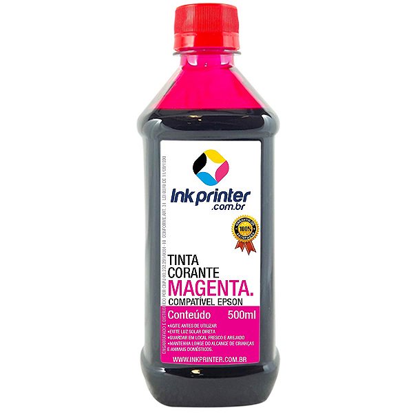 Tinta Corante InkPrinter Magenta para Impressora Epson (500ml)