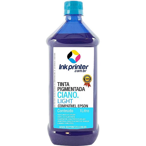 Tinta InkPrinter Ciano Light Pigmentada para Impressora Epson (1 litro)