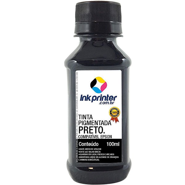 Tinta InkPrinter Preta Pigmentada para Impressora Epson (100ml)