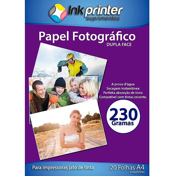 Papel Fotográfico Brilhante Dupla Face A4 230gr