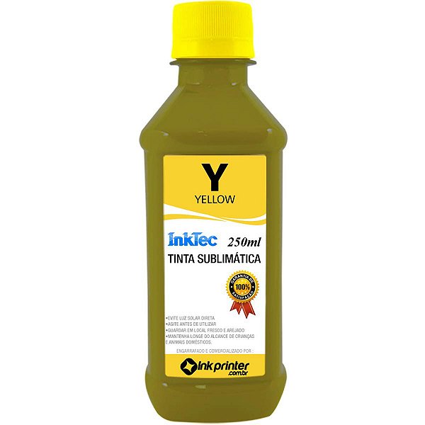 Tinta Sublimática InkTec Para Sublimação - Amarelo (250ml)