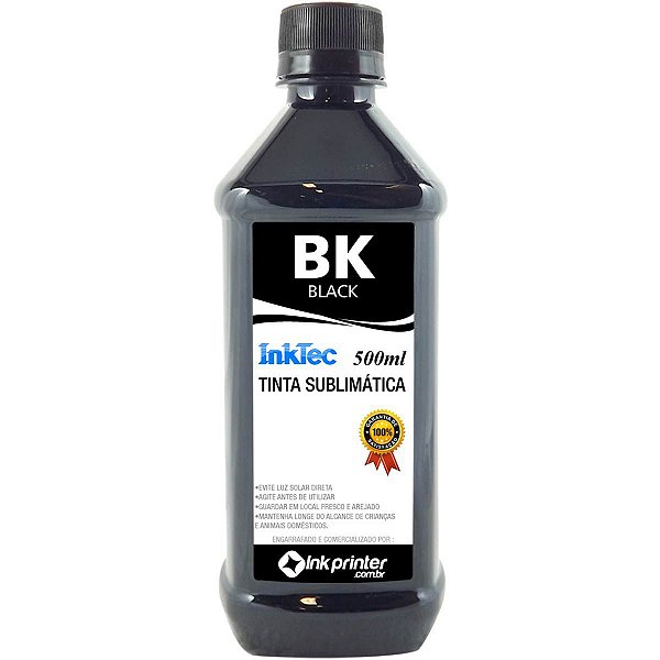 Tinta Sublimática InkTec Para Sublimação - Preto (500ml)