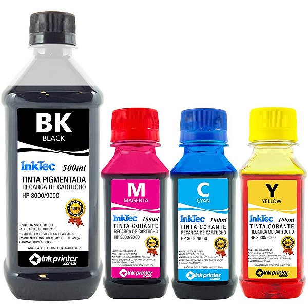 Tinta InkTec para Recarga de Cartucho de Impressora HP (800ml)