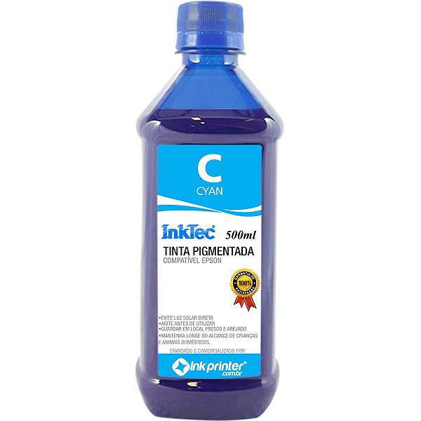 Tinta InkTec Ciano Pigmentada para Impressora Epson (500ml)