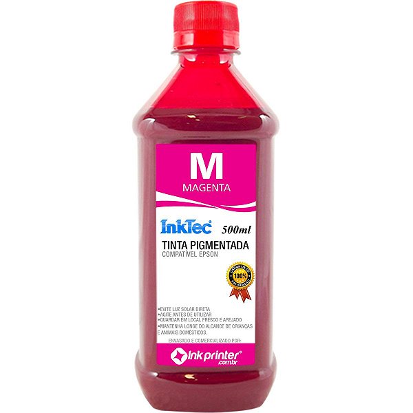 Tinta InkTec Magenta Pigmentada para Impressora Epson (500ml)