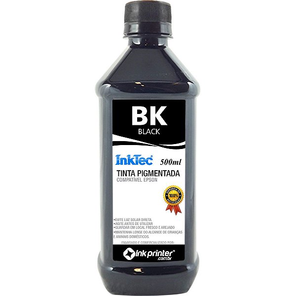 Tinta InkTec Preta Pigmentada para Impressora Epson (500ml)