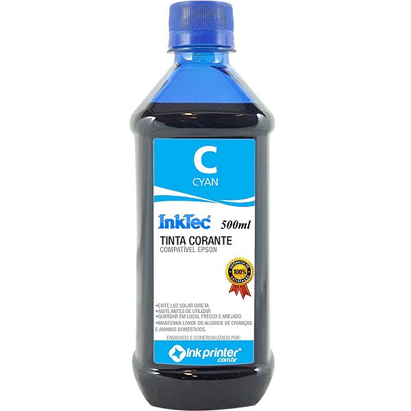 Tinta Corante InkTec Ciano para Impressora Epson (500ml)