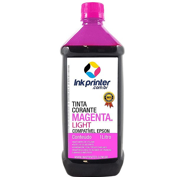 Tinta Corante InkPrinter Magenta Light para Impressora Epson (1 litro)