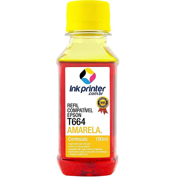 Tinta para Epson L656 - Amarelo - Compatível InkPrinter (T664 - 100ml)