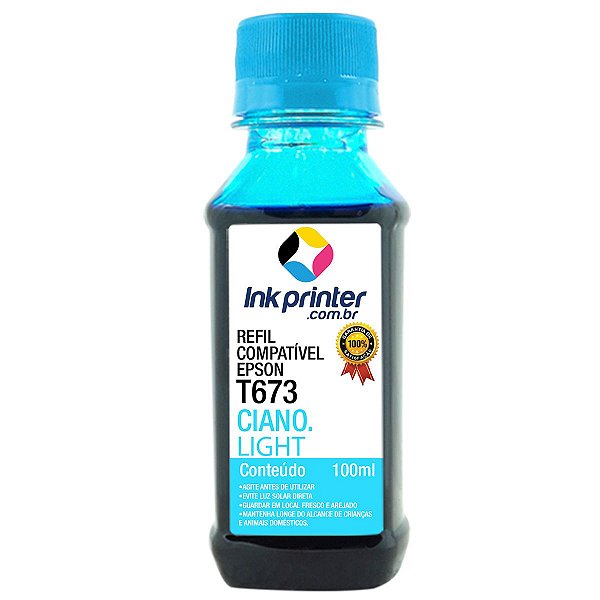 Tinta para Epson L800 - Ciano Light - Compatível InkPrinter (T673 - 100ml)