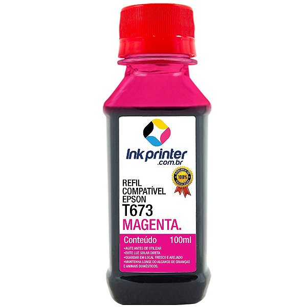 Tinta para Epson L805 - Magenta - Compatível Ink Printer (T673 - 100ml)