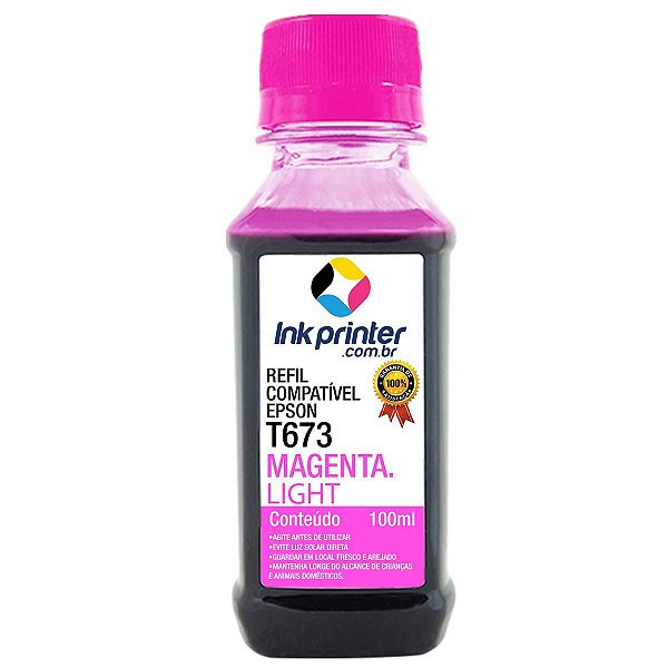 Tinta para Epson L1800 - Magenta Light - Compatível InkPrinter (T673 - 100ml)