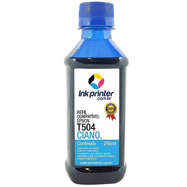 Tinta para Epson L6161 - Ciano - Compatível InkPrinter (T504 - 250ml)
