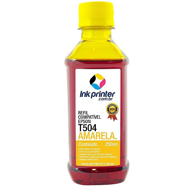 Tinta para Epson L6171 - Amarelo - Compatível InkPrinter (T504 - 250ml)