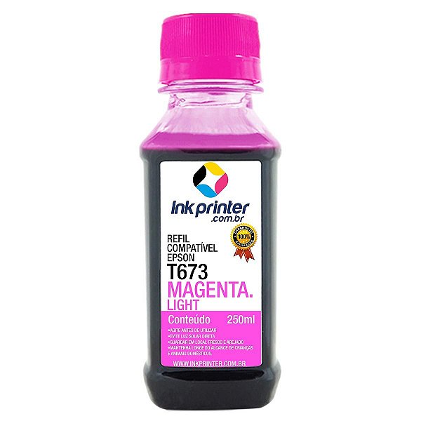 Tinta para Epson L800 - Magenta Light - Compatível InkPrinter (T673 - 250ml)
