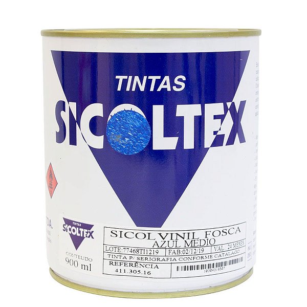 Tinta Vinílica Fosca para Serigrafia Sicoltex Sicolvinil Azul Médio (900ml)