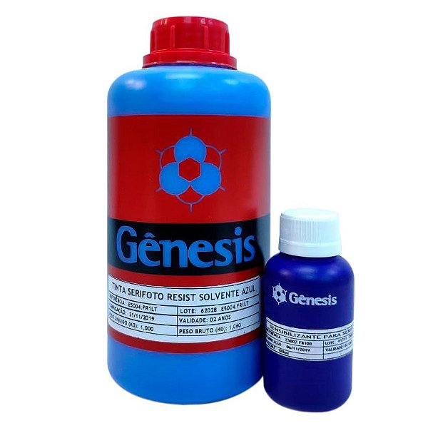 Emulsão para Serigrafia Gênesis Serifoto Azul com Sensibilizante - Resistente a Tinta Solvente (900ml)