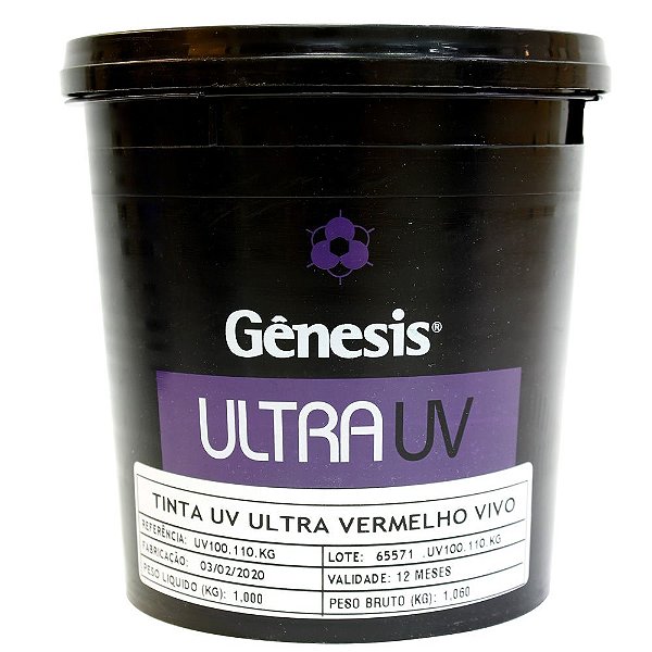 Tinta para Serigrafia UV Multisilk Gênesis - Vermelho Vivo - 900ml