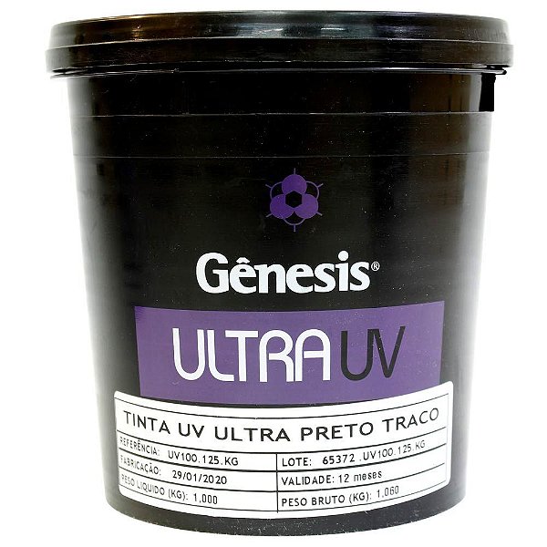 Tinta para Serigrafia UV Multisilk Gênesis - Preto Traço - 900ml
