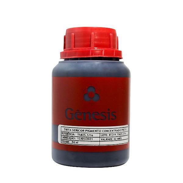 Sericor Pigmento Concentrado Preto Gênesis para Tintas de Serigrafia a Base D'água (250ml)