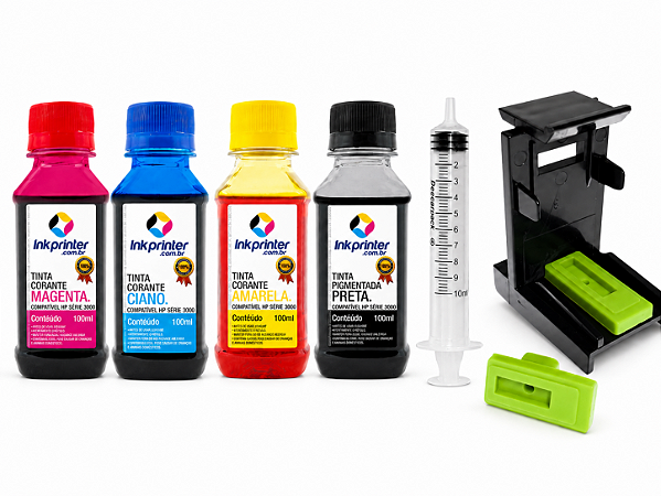 Kit de Tintas + Snap Fill para Recarga para Cartuchos HP e Canon